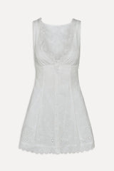 x BELLA HADID Farm Eyelet Mini Dress - Salt Air Eyelet