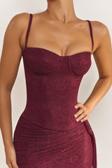 The Lexi Lace Corset Top in Plum