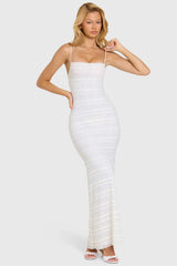 Lace Maxi Dress in Coconut