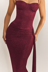 The Lexi Lace Maxi Skirt in Plum