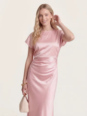 Captivating Presence Satin Cowl Back Maxi Dress