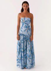 Eden Strapless Maxi Dress Blue