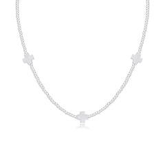 15" Choker Signature Cross Sterling Pattern 2mm Bead - Signature Cross Sterling