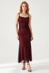 Megan | Black And Red Maxi Dress