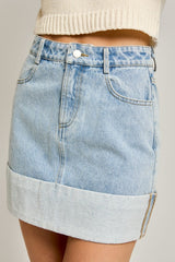 Off-Duty Denim Mini Skirt