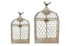Set 2 Cream Rustic Birdcage