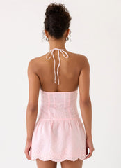 Non Stop Halter Mini Dress Pink