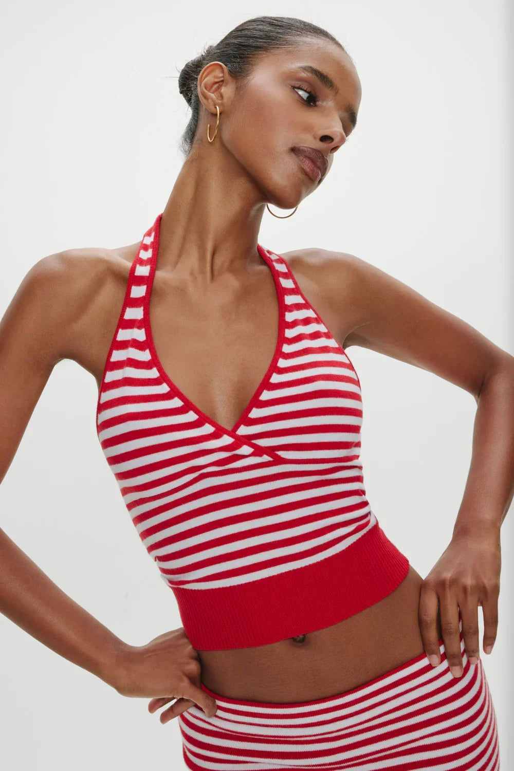 Dylan Knit Halter Top - South Hampton Stripe