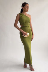 Megan | Asymmetric Side Split Maxi Dress