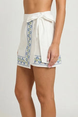 Cottage in June Wrap Mini Skirt