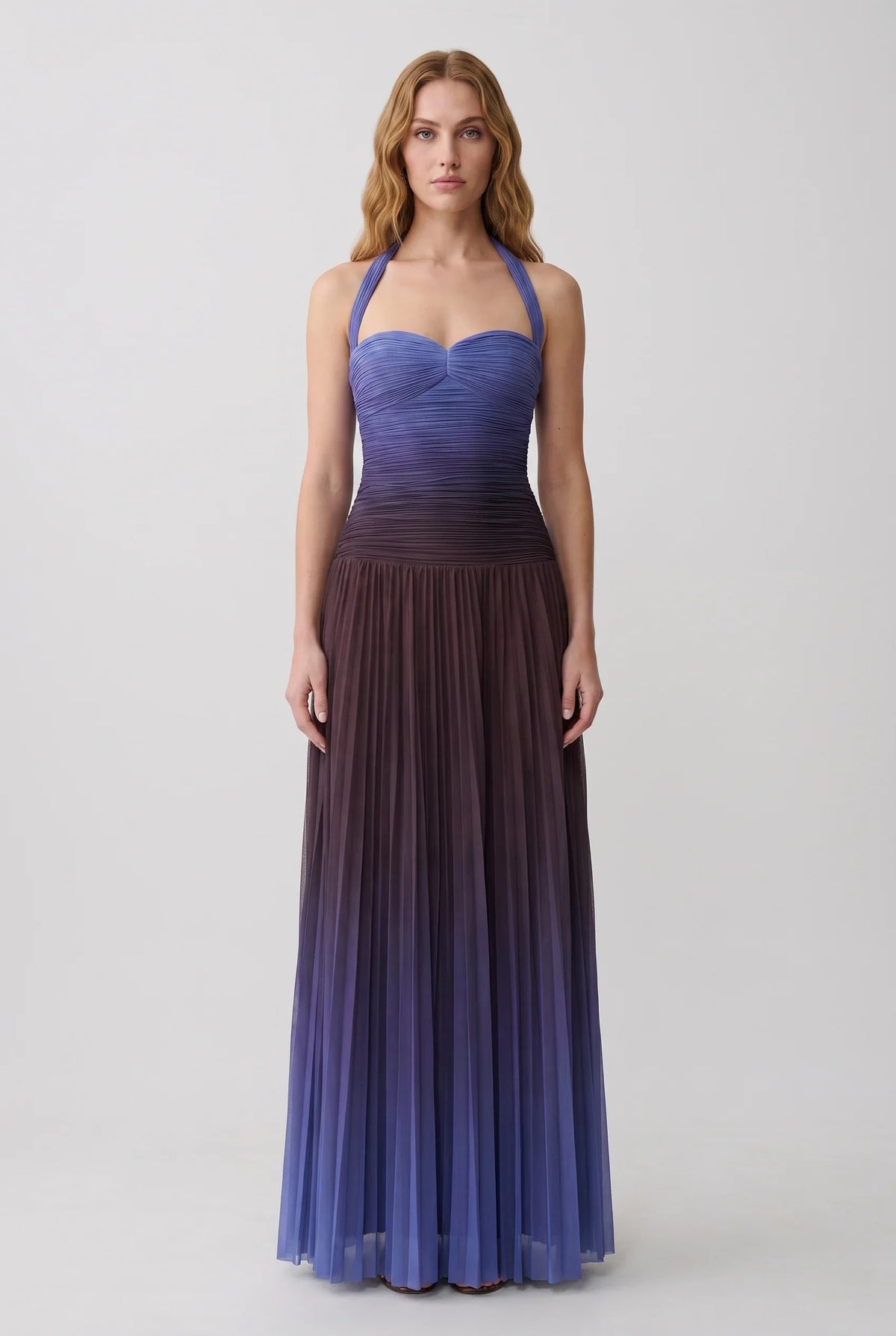 Megan | Gradient Ombre Halter Midi Dress