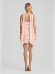 Strapless Layered Ruffle Mini Dress