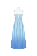 Summer-Sky Blue Gradient Maxi Dress