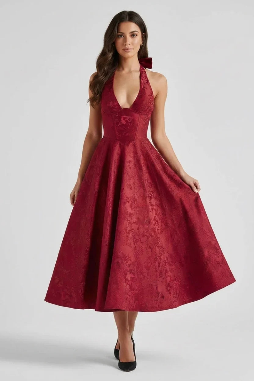 Megan | Structured Corset Midi Dress