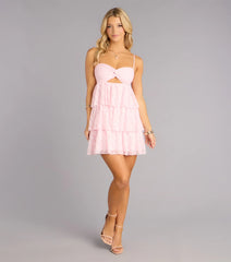 Sweet With Intent Lace Tiered Mini Dress