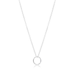 16" Necklace Sterling - Halo Sterling Charm