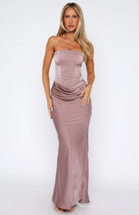 Mocha Velvet Glow Maxi Dress