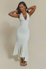 The Gisele Corset Maxi Dress in White